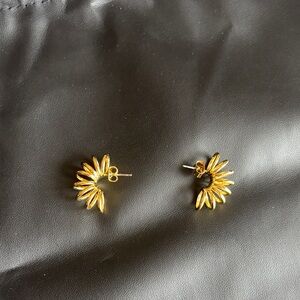 Slinky Gold Hoop Stud Earrings - Women Jewelry